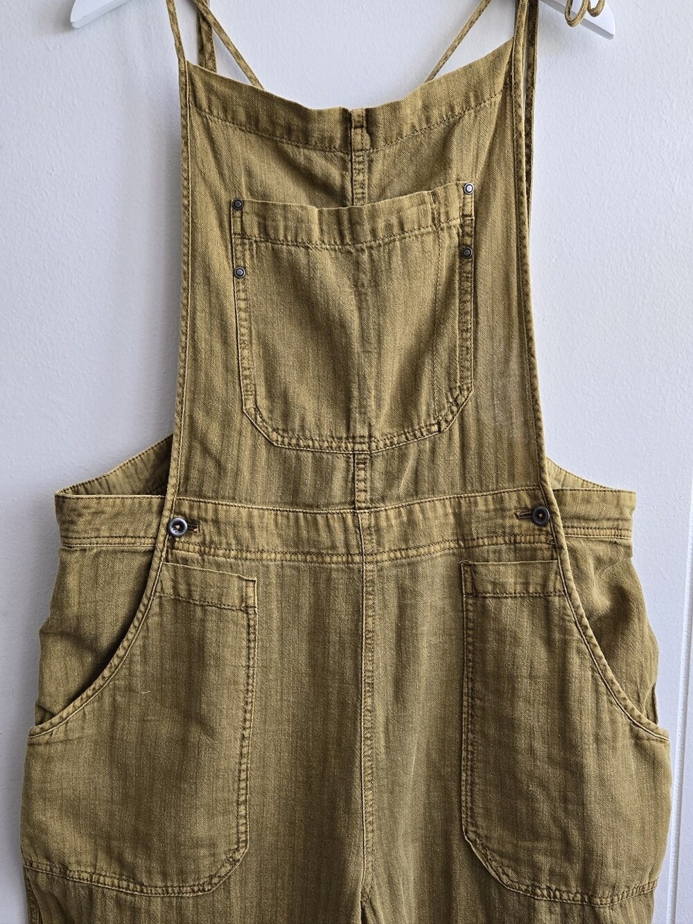 Free People Linen Blend Natural Sights Overalls Size L - Picture 4 of 16